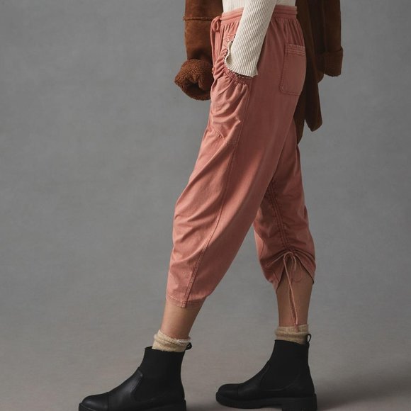 Anthropologie Daily Practice Cropped Arid Joggers In Orange Size XS EUC - Picture 3 of 12